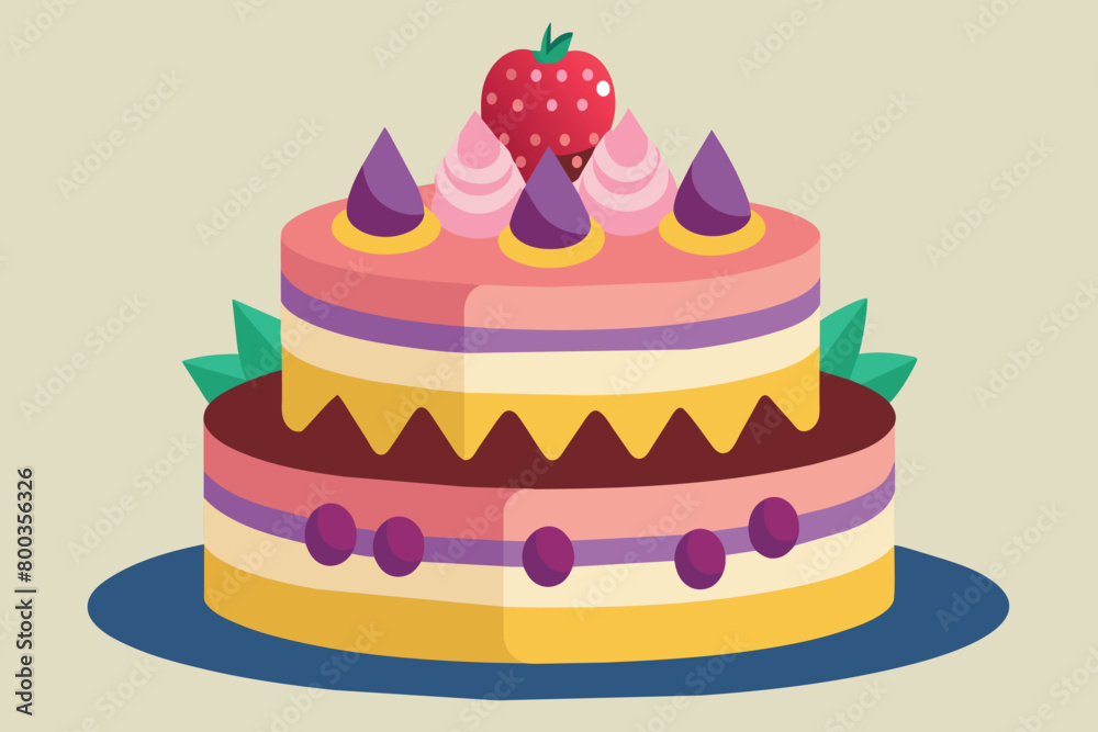 A cake with strawberries and cream on top A cake with strawberries and cream on top