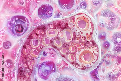 Kidney glomeruli. Magnification: x60 when printed at 10 centimeters wide.