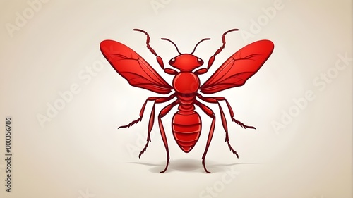 mosquito on red backgroundvector red ant logo photo