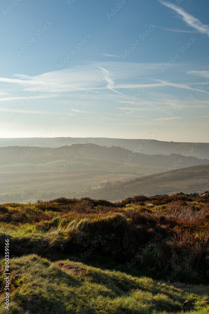 Fototapeta premium Ramshaw Rocks sunrise in the Staffordshire Peak District National Park.