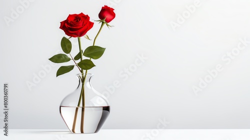 Wallpaper Mural Elegant glass vase with a single red rose, isolated on pure white, soft shadows underlining simplicity. Torontodigital.ca