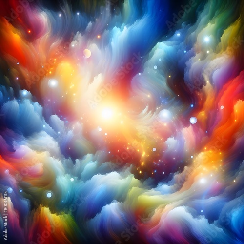 Abstract colorful shapes Ethereal Echo swirling dreamlike atmosphere