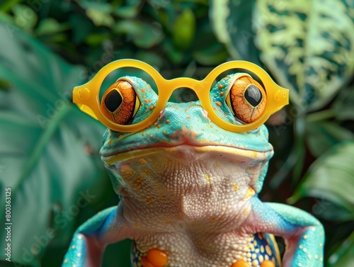 A colorful scene with a frog sporting yellow glasses, a metaphor for seeing the world differently and experiencing breakthroughs