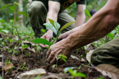 The efforts of conservationists working to protect and restore endangered tree species - Generative AI