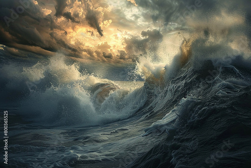 Cosmic waves crashing against the shores of eternity, sculpting ephemeral landscapes. photo