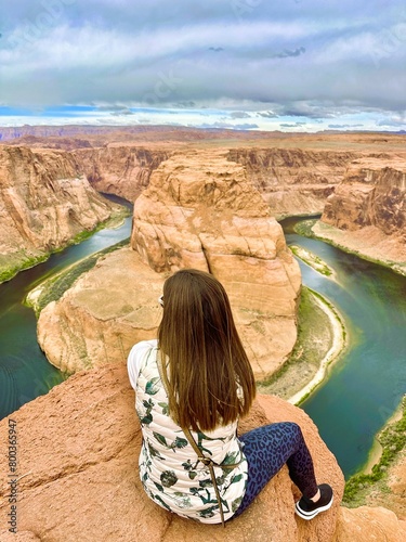 Woman watching Horseshoe Bend