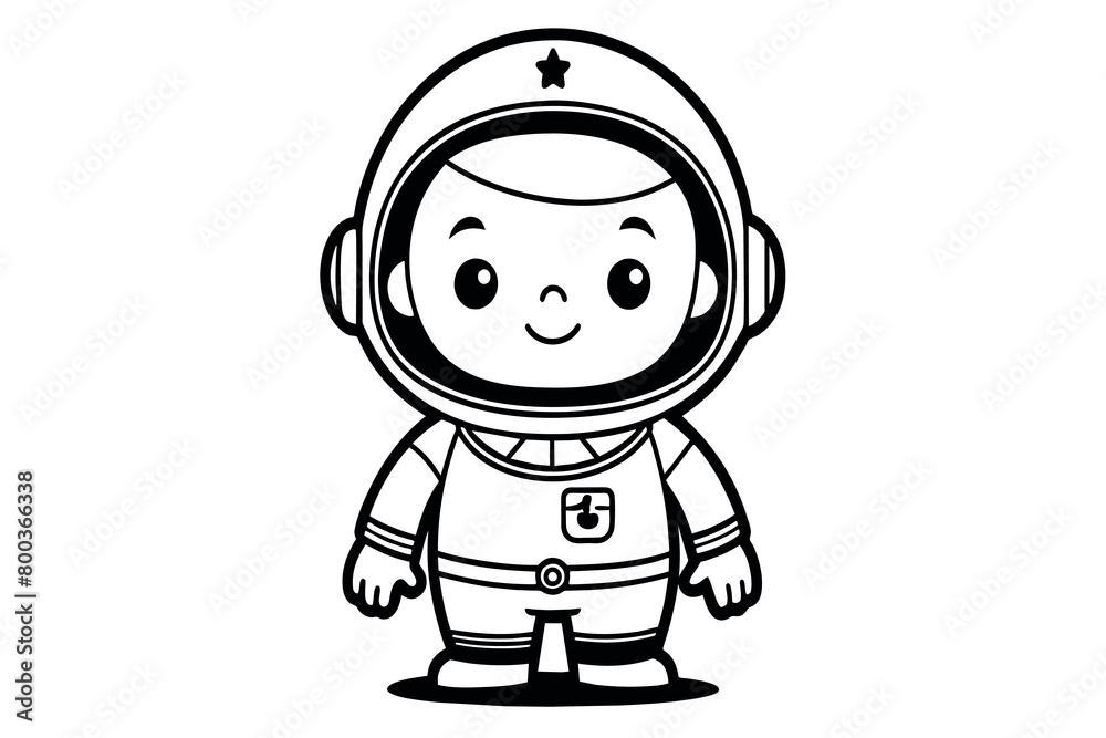 A cartoon astronaut is smiling and wearing a helmet A cartoon astronaut is smiling and wearing a helmet