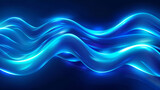 Abstract shiny blue color wave background with light effect ,abstract minimal neon background with glowing wavy line