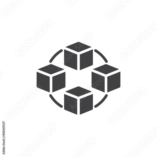 Interconnected blocks vector icon