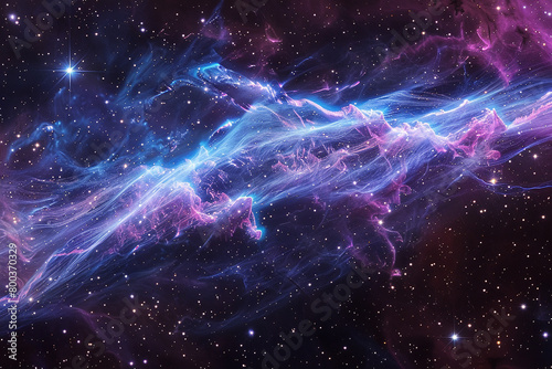 Luminous tendrils of plasma dancing across a starlit expanse, casting ethereal shadows. photo