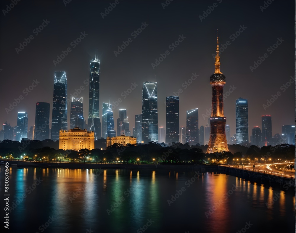 Guangzhou city skyline.
