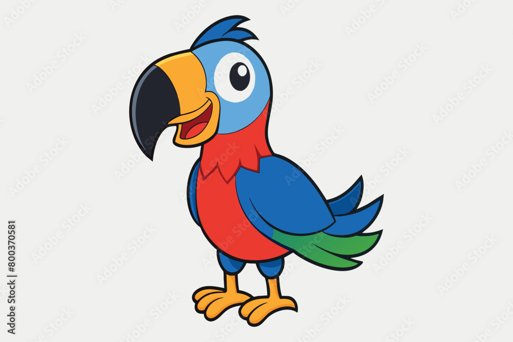 Fototapeta premium A colorful parrot with a big smile on its face
