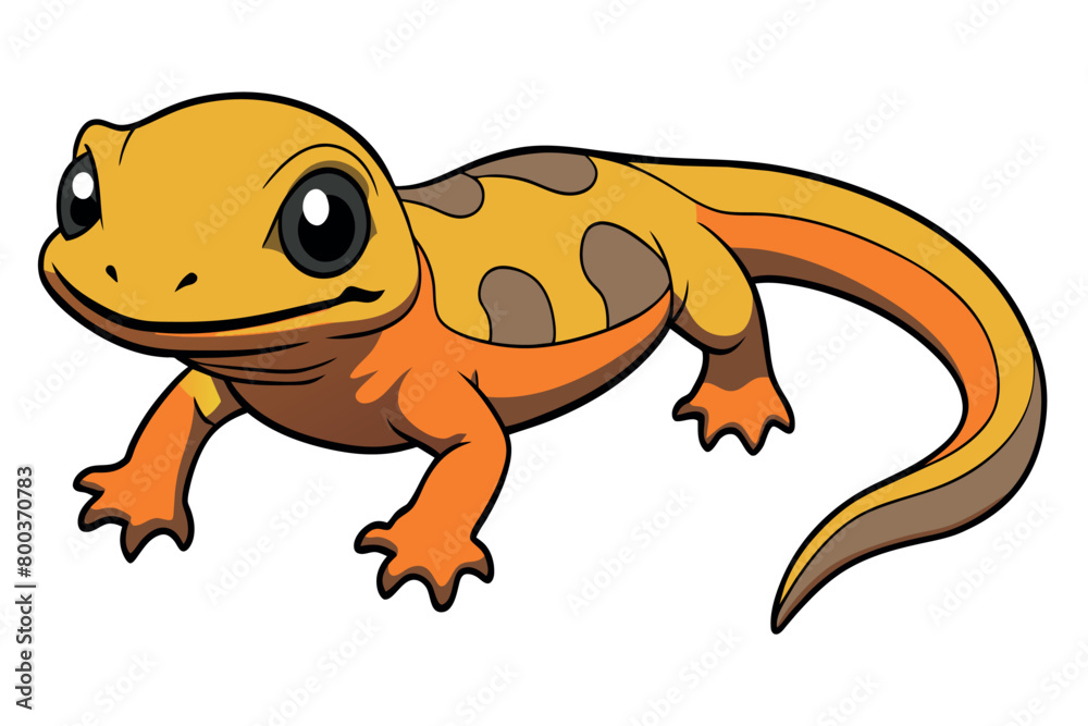 Fototapeta premium A cartoon lizard with a smile on its face