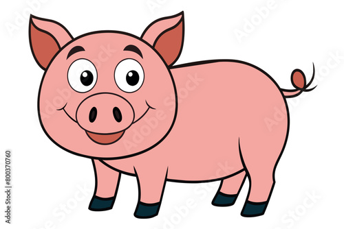 A cartoon pig with a big smile on its face