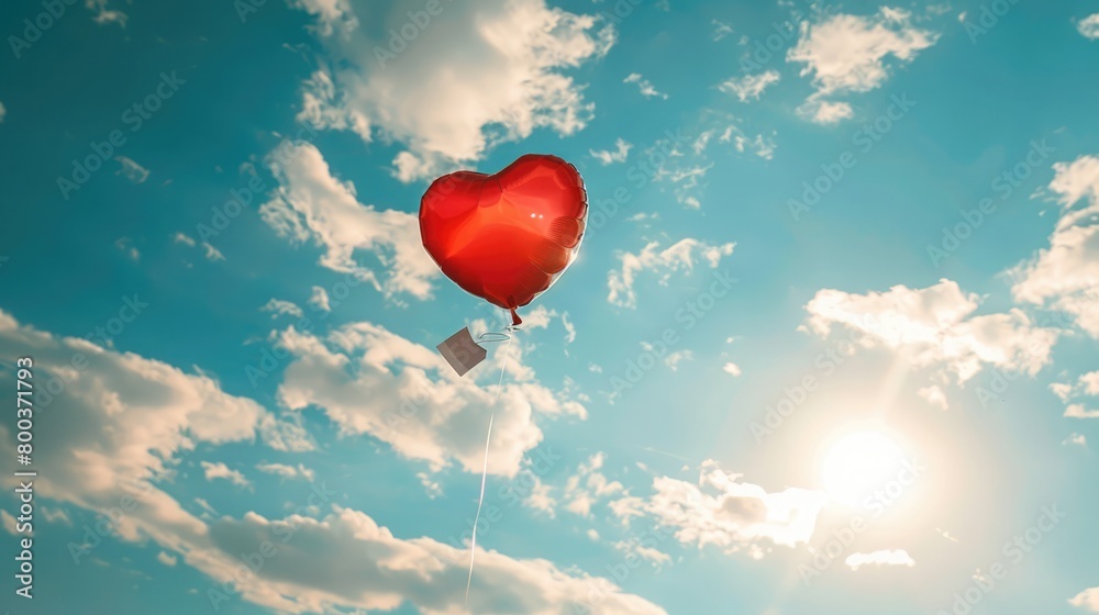 A symbol of hope and healing, a heart balloon ascends for Suicide Prevention Day, leaving sorrow behind. World Suicide Prevention Day, September 10