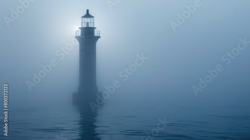 A lighthouse pierces the fog, a beacon of hope for Suicide Prevention Day. World Suicide Prevention Day, September 10