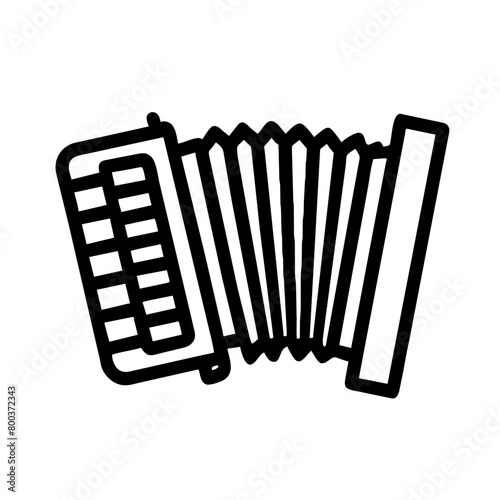 Accordion icon vector graphics element silhouette Musical symbol sing isolated illustration on a Transparent Background