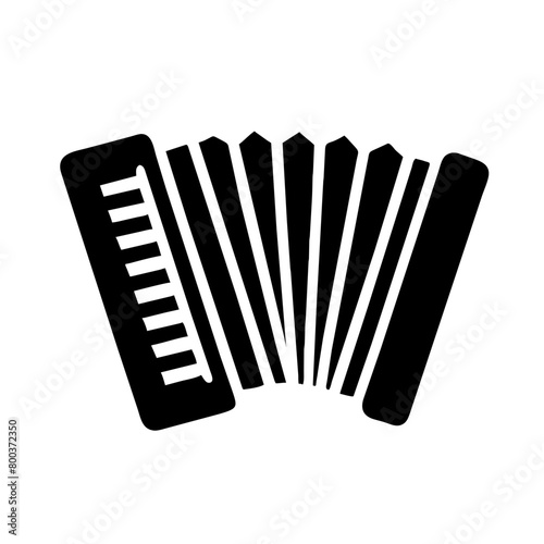 Accordion icon vector graphics element silhouette Musical symbol sing isolated illustration on a Transparent Background