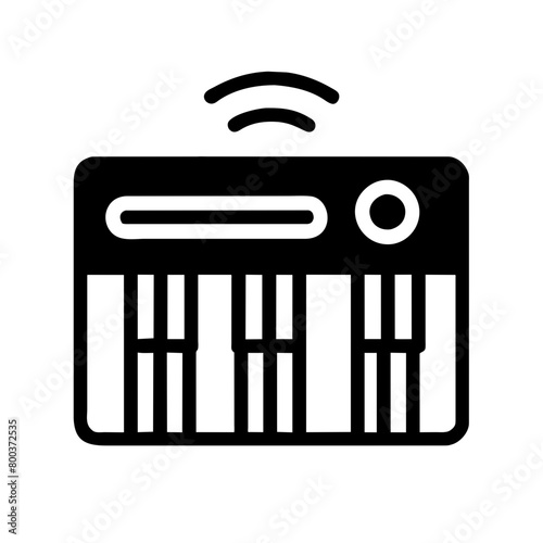 Accordion icon vector graphics element silhouette Musical symbol sing isolated illustration on a Transparent Background