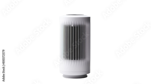 A white air purifier stands elegantly on a white background, emanating a sense of cleanliness and freshness on transparent background
