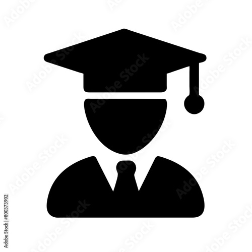 Graduation Ceremony icon, hat cap icon. Academic cap. Graduation student black cap and diploma graphics element silhouette study symbol sing illustration on a Transparent Background