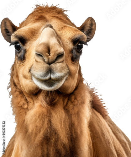 camel head isolated on white or transparent background transparency 