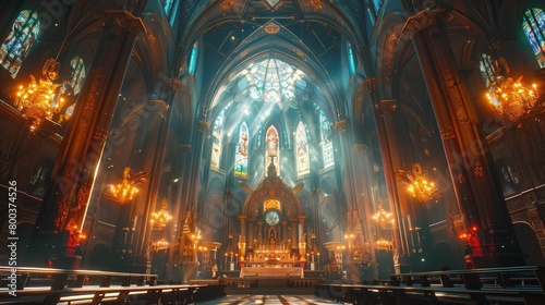 Sacred Light  A Cathedral s Splendor  generative ai