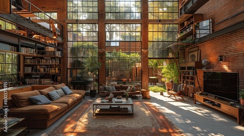 Modern Loft Living with Natural Light, generative ai
