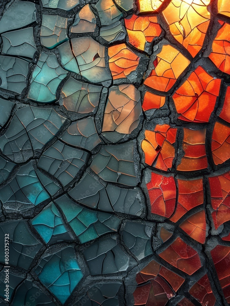 Captivating Fractured Mosaic of Vibrant Colors and Shapes