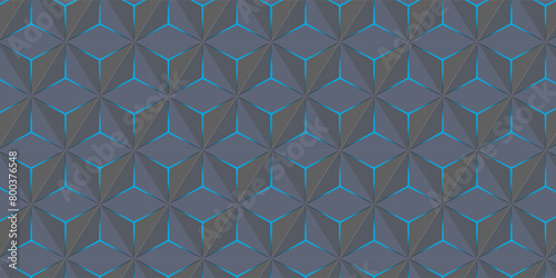 Abstract black background with blue reflections. 3D illustration.