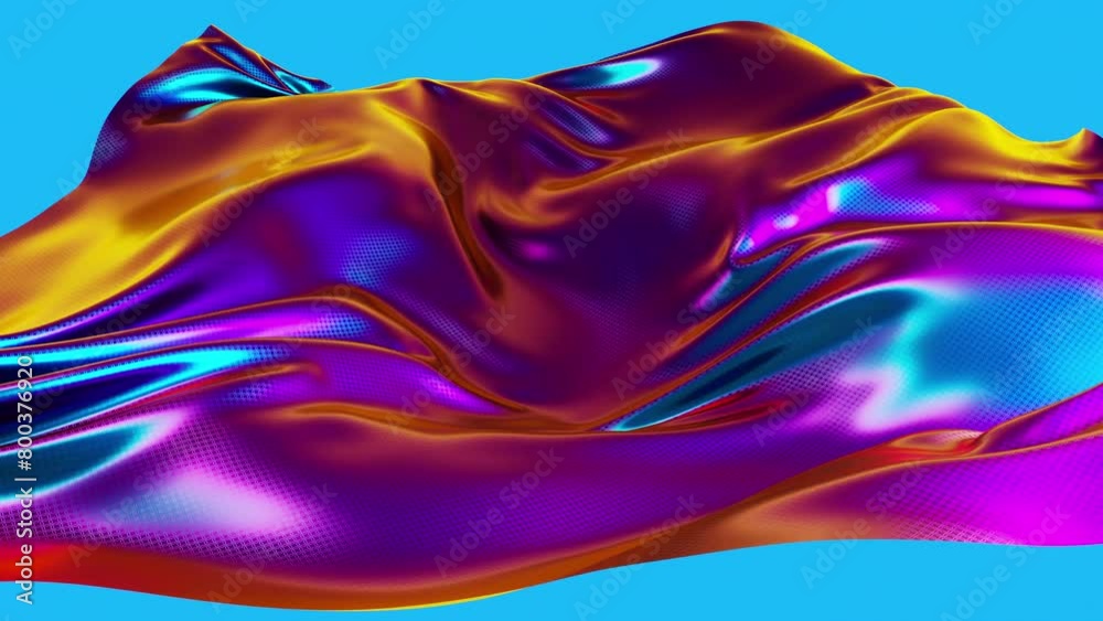 This stock motion graphics video shows a dark futuristic iridescent neon glowing cloth morphing background in a seamless loop.
This stock motion graphics video shows a dark futuristic iridescent neon glowing cloth morphing background in a seamless loop.