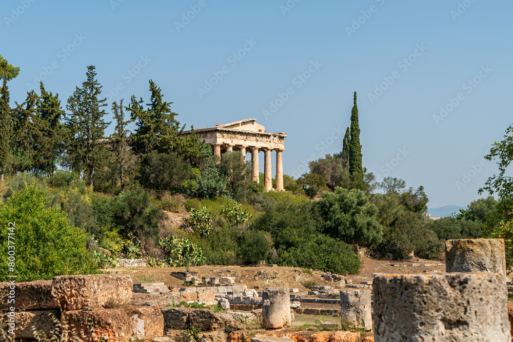 Athens, Greece. Temple of Hephaestus. Athens Agora. Summer sunny day