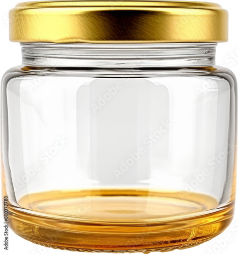goldan cap glass jar mockup container isolated on white or transparent background,transparency 
