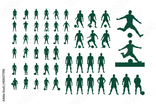 soccer player set silhouette illustration. vector set of football (soccer) players collection, on white background, vector illustration on EPS 10 photo