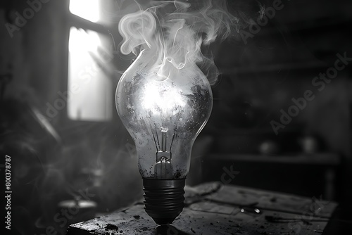 Light bulb, that shouts out joyfully, 'Ich hab's' . photo