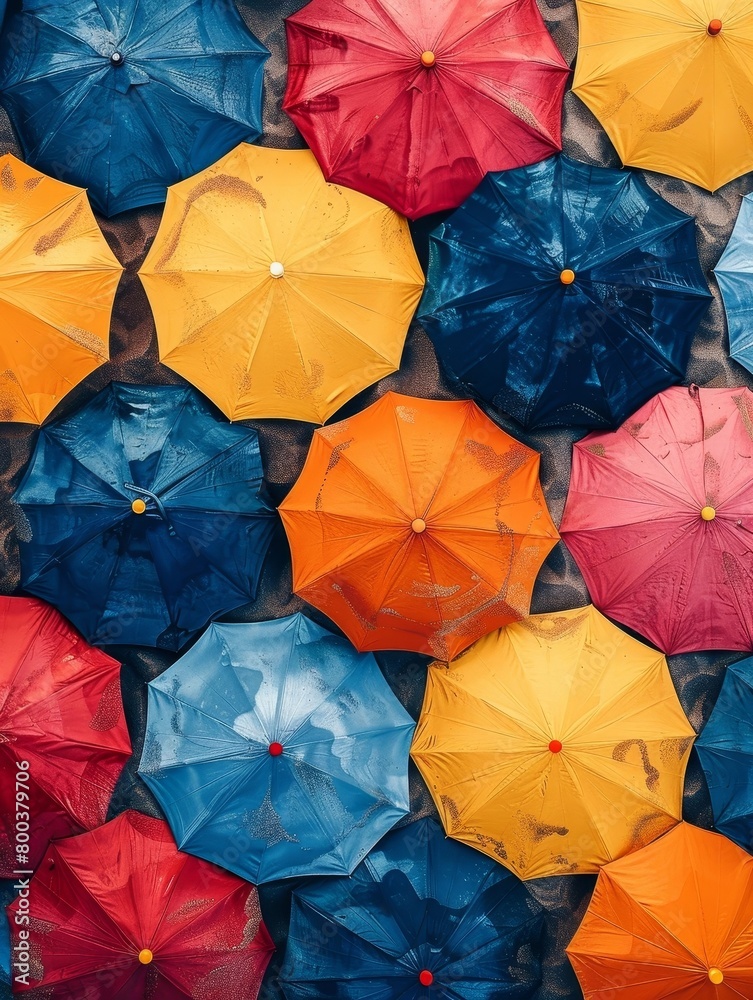 Vibrant Umbrella Patterns Creating Captivating Colorful Background Vibrant Umbrella Patterns Creating Captivating Colorful Background