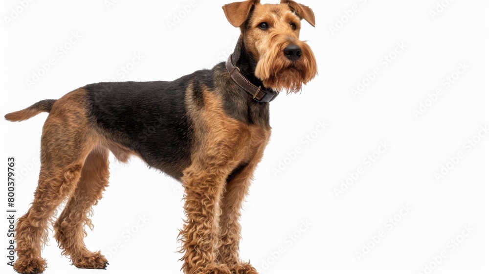 This photograph features a terrier dog looking up thoughtfully, showing off its furry facial features This photograph features a terrier dog looking up thoughtfully, showing off its furry facial features