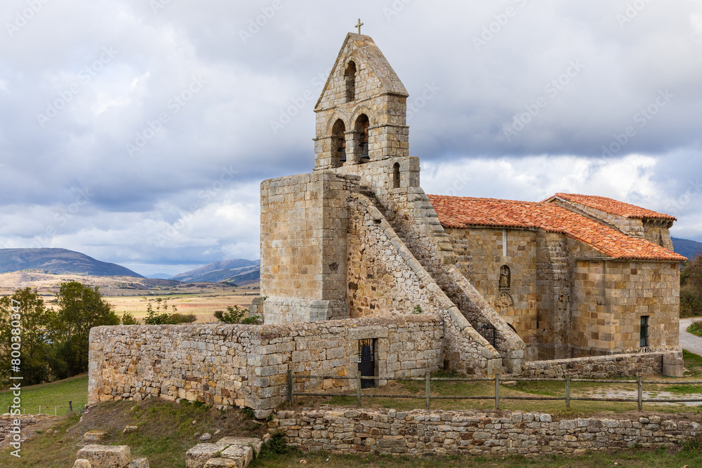 Church of Santa María, a romanesque temple. Retortillo, Cantabria, Spain.