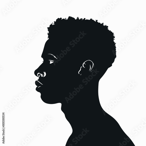 Black African man silhouette vector illustration on isolated background