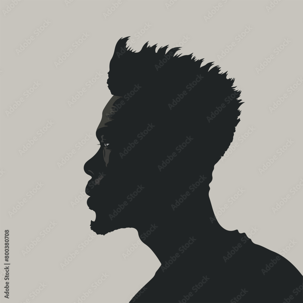 Black African man silhouette vector illustration on isolated background Black African man silhouette vector illustration on isolated background