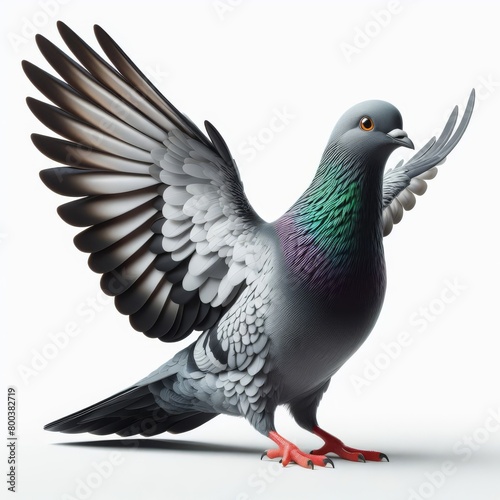pigeon on white background