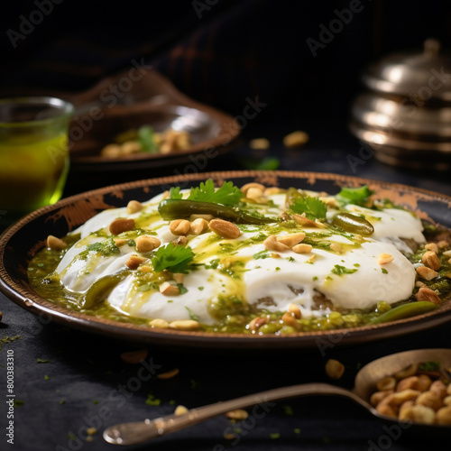 Dahi barah serve with chatni on plate