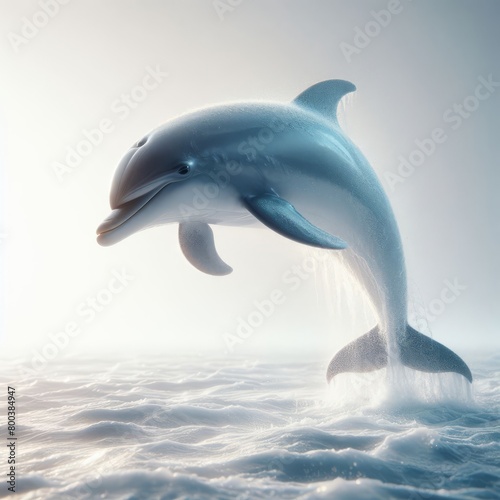 dolphin jumping on white background