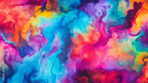 A mesmerizing mix of psychedelic colors swirling together, evoking creativity and a sense of wonder © Dustin