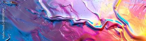 A sheet of titanium with a rainbow oil slick shimmering across its surface, creating a mesmerizing abstract effect   photo