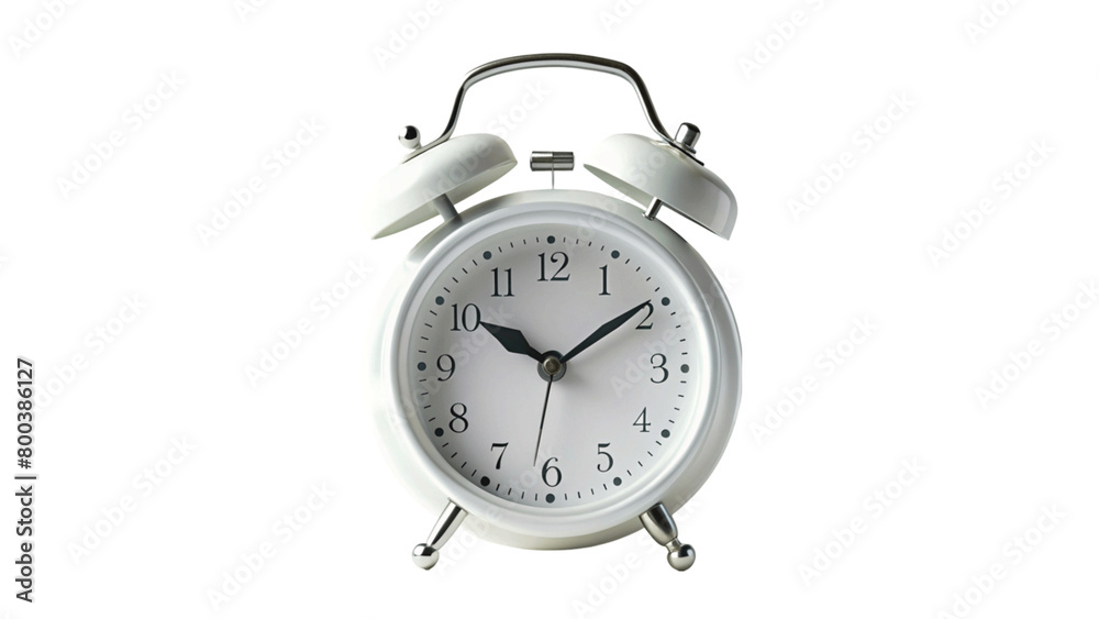 Alarm white clock isolated on transparent background. Alarm white clock isolated on transparent background.