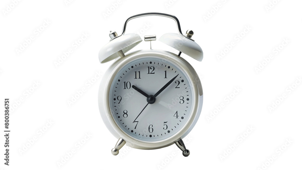 Alarm white clock isolated on transparent background. Alarm white clock isolated on transparent background.