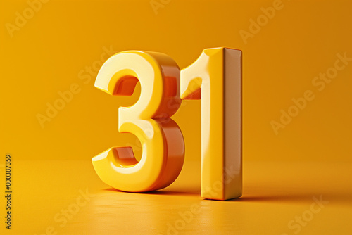 Number 31 in 3d style