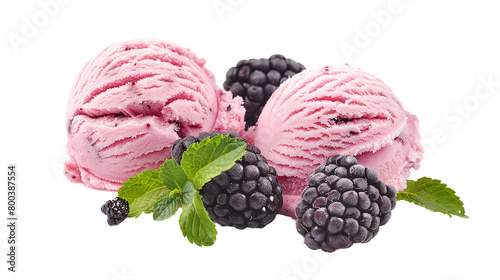 Juicy Blackberry Ice Cream Sherbet on Transparent Background - Summertime Delight for Fresh  Sweet Treats in Studio Photography