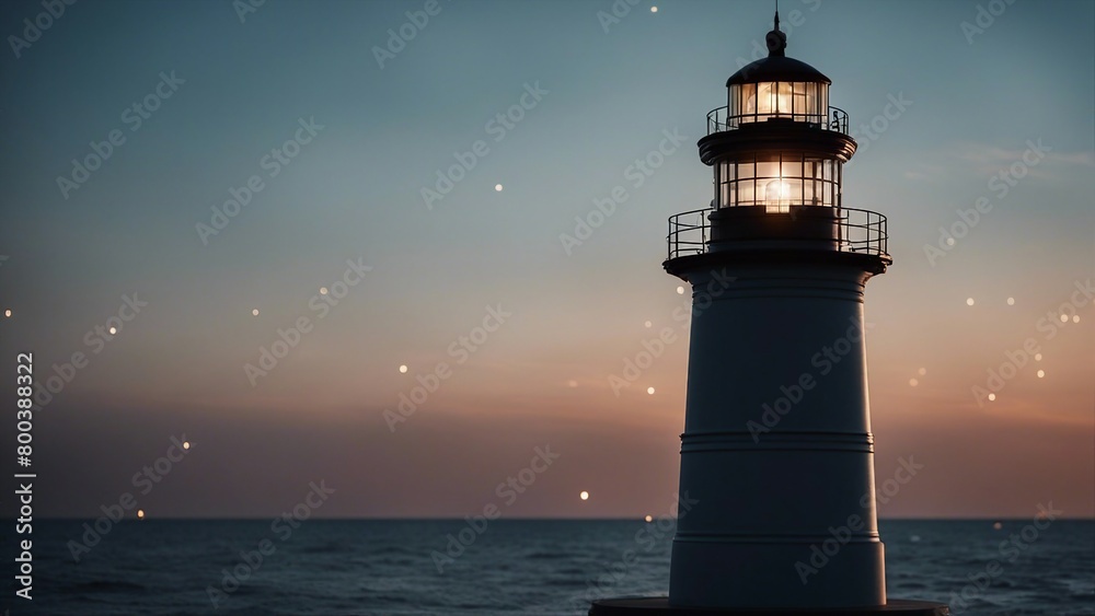lighthouse at sunset Lighthouse at night at sea 